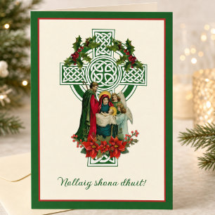 Irische Weihnachtsdarstellung Jungfrau Maria Jesus Feiertagskarte