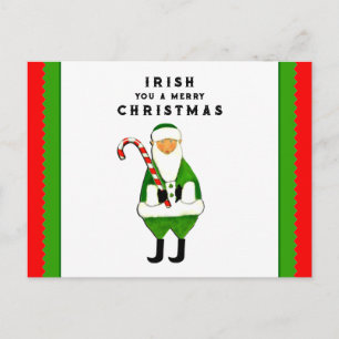 Irische Weihnachtsgrüße Feiertagspostkarte
