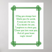 Irische Wünsche mit keltischem Designprint oder Pl Poster (Vorne)