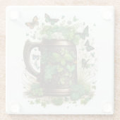 IRISCHE ZELLTISCHE TASSE VON GRÜNEN KLEEBLÄTTERN U GLASUNTERSETZER (Rückseite)