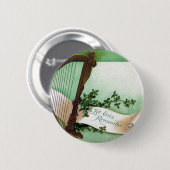 Irischen Harfen-Vintager St Patrick Tag Button (Vorne & Hinten)