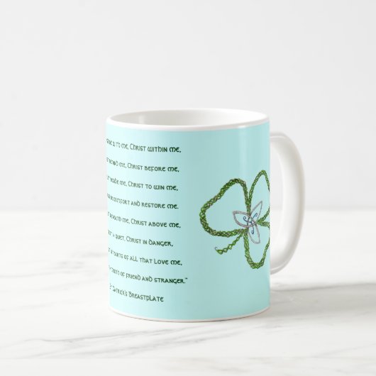 Irischen keltischen Kleeblatt-Knoten-St Patrick Kaffeetasse (VorderseiteRechts)