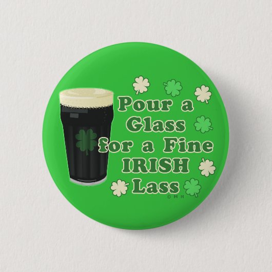 Irischen Lass-St Patrick Tagesliter-Glas lustig Button (Vorderseite)