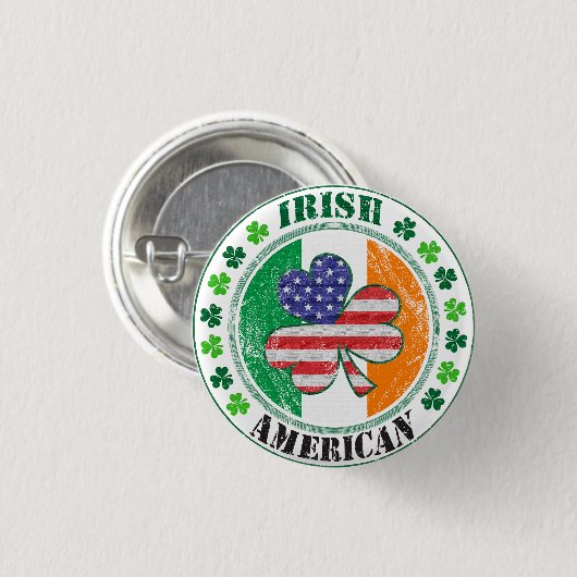 irischer Amerikaner Button (Vorne & Hinten)