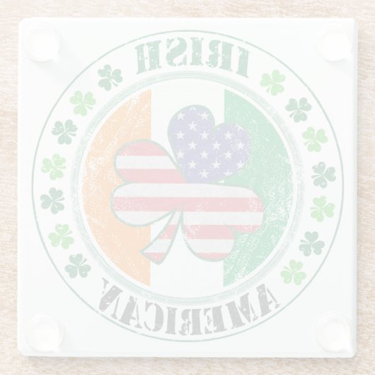 irischer Amerikaner Glasuntersetzer (Rückseite)