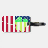 Irischer amerikanische Flaggen-Kleeblatt-Klee St Gepäckanhänger (Rückseite horizontal)