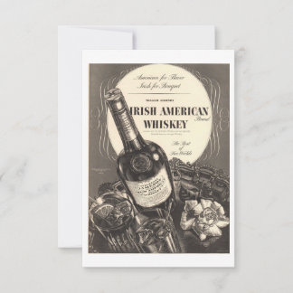 Irischer Amerikanischer Whiskey Vintage-Karte Dankeskarte