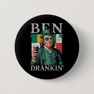 Irischer Ben trank Bier - St. Patricks Männer und Button