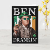 Irischer Ben trank Bier - St. Patricks Männer und Karte (Gelbe Blume)
