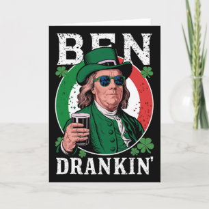 Irischer Ben trank Bier - St. Patricks Männer und  Karte