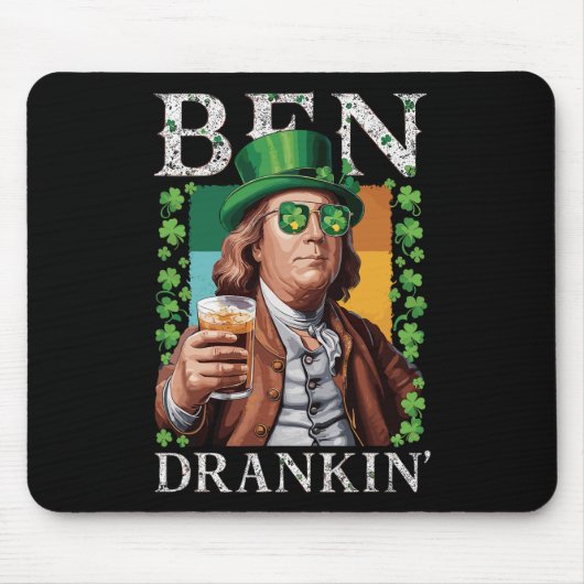 Irischer Ben trank Bier - St. Patricks Männer und  Mousepad (Vorne)