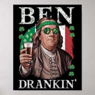 Irischer Ben trank Bier - St. Patty Männer und Fra Poster