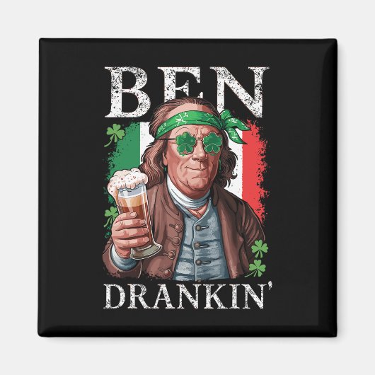 Irischer Ben trank Bier - St. Pattys Männer und Fr Magnet (Vorne)