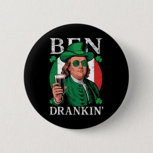 Irischer Ben trank Bier - St Pattys Männer und Fra Button