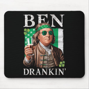 Irischer Ben trank Bier - St Pattys Männer und Fra Mousepad