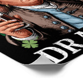 Irischer Ben trank Bier - St Pattys Männer und Fra Poster (Ecke)
