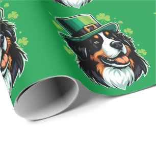 Irischer Berner Hund Leprechaun Hut St. Patrick's Geschenkpapier