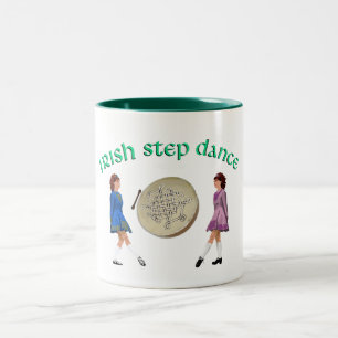 Irischer Bodhran - Irischer Stepptanz Zweifarbige Tasse