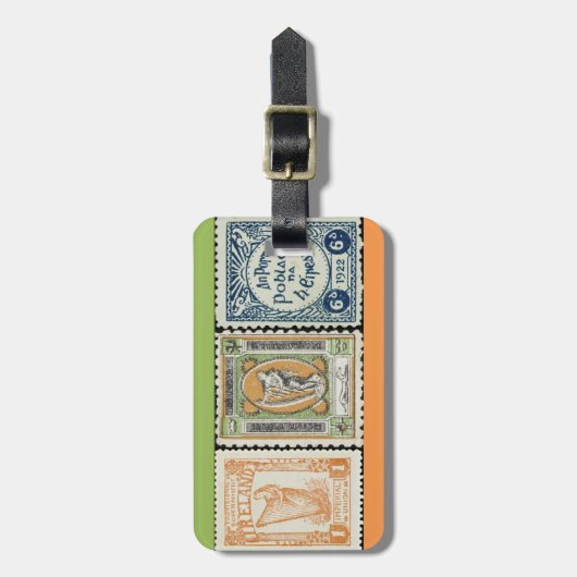 Irischer Briefmarken-Gepäck-Umbau Gepäckanhänger (Vorderseite vertikal)