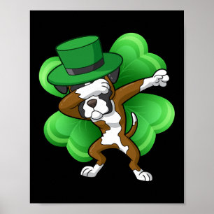 Irischer Dabbing Leprechaun Boxer St Patricks Lust Poster