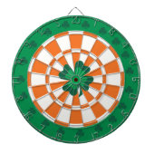 Irischer Dartboard: Kleeblatt-Grün, Orange und Dartscheibe (vorne)