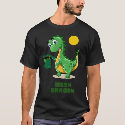 Irischer Drache St. Patricks Tag T-Shirt (Vorderseite)