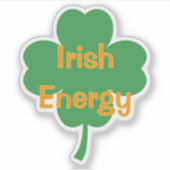 Irischer Energie-Vierblattklee St. Patricks Tag Aufkleber (Vorderseite)