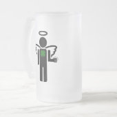 irischer Engel. Mattglas Bierglas (Vorderseite Links)