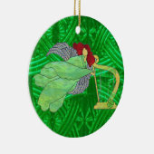 Irischer Engel und Harfe im Buntglas Keramikornament (Rechts)