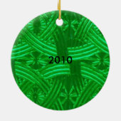 Irischer Engel und Harfe im Buntglas Keramikornament (Hinten)