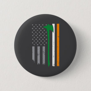 Irischer Feuerwehrmann Amerikanische Flagge Cool S Button
