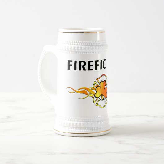 IRISCHER Feuerwehrmann Bierglas (Vorderseite Links)