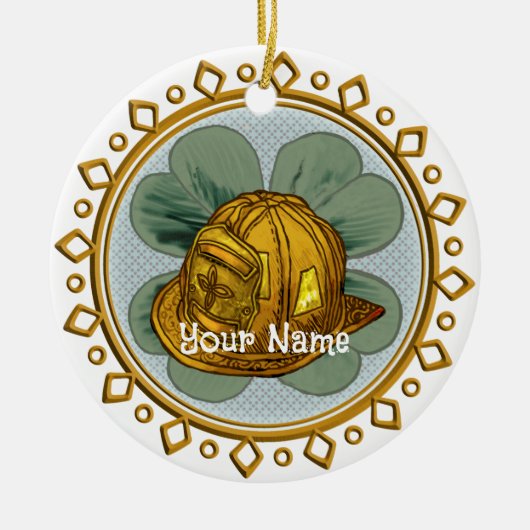 Irischer Feuerwehrschmuck Keramik Ornament (Vorne)