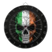 Irischer Flaggen-Schädel auf Stahlmaschen-Grafik Dartscheibe (vorne)