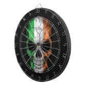 Irischer Flaggen-Schädel auf Stahlmaschen-Grafik Dartscheibe (Vorderseite rechts)