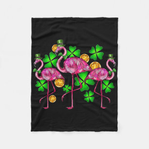 Irischer Flamingo St Patricks Tag Vogel Tier Kinde Fleecedecke