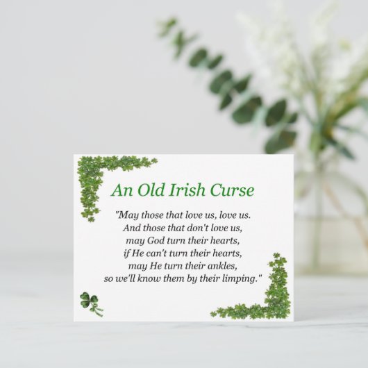 irischer Fluch Postkarte (Stehend Vorderseite)
