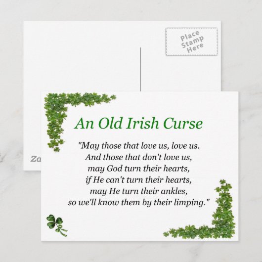 irischer Fluch Postkarte (Vorne/Hinten)