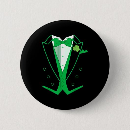 Irischer formeller Smoking St. Patrick's Day Button (Vorderseite)
