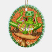 Irischer Frosch Keramik Ornament (Links)