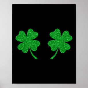 Irischer Glücksklee Brustklee St. Patrick's Day Poster