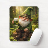 Irischer Gnom mit grünem Bier Mousepad (Mit Mouse)