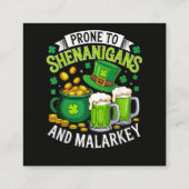 Irischer Gnom St. Patrick anfällig für Schabernack Begleitkarte (Rückseite)