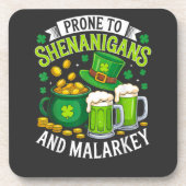 Irischer Gnom St. Patrick anfällig für Schabernack Getränkeuntersetzer (Vorderseite)