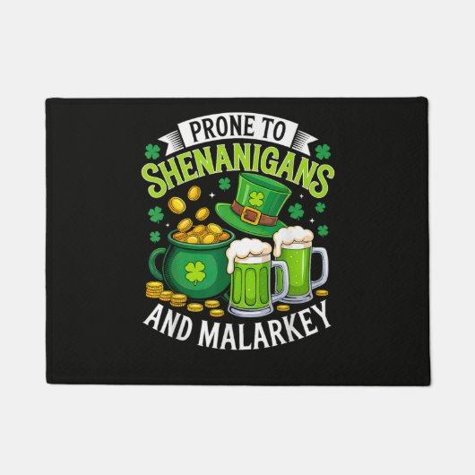 Irischer Gnom St. Patrick neigt zu Schabernack Fußmatte (Vorderseite)