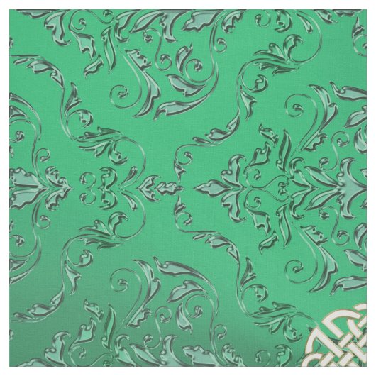 Irischer grüner Damast mit weißes Stoff (Muster)