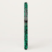 Irischer grüner und schwarzer Spitze-Monogramm Case-Mate iPhone Hülle (Hinten/Links)