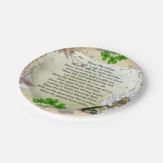 Irischer Haus-Segen-Pappteller Pappteller (Schrägansicht)