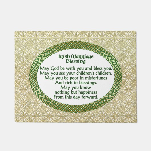Irischer Heirat-Segen, Gold u. grüne Hochzeit Fußmatte (Vorderseite)