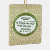Irischer Heirat-Segen, Gold u. grüne Hochzeit Keramikornament (Rechts)